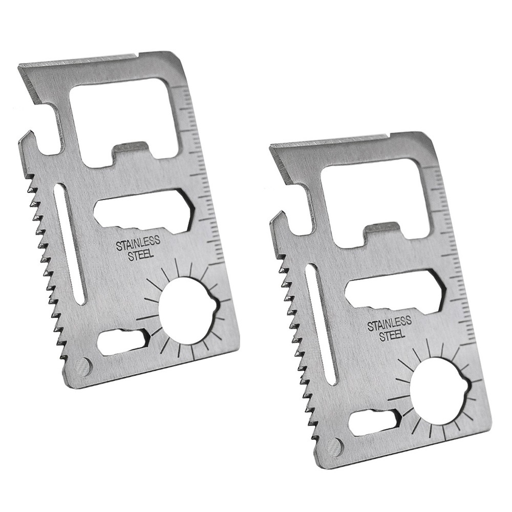 12-in-1 Stainless Steel Wallet Tool (1- to 4-Pack) - Wallet Tool - 2 Pack