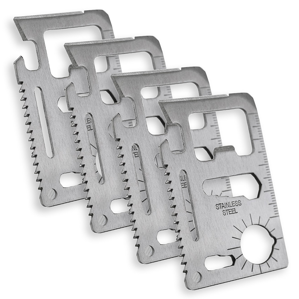 12-in-1 Stainless Steel Wallet Tool (1- to 4-Pack) - Wallet Tool - 4 Pack