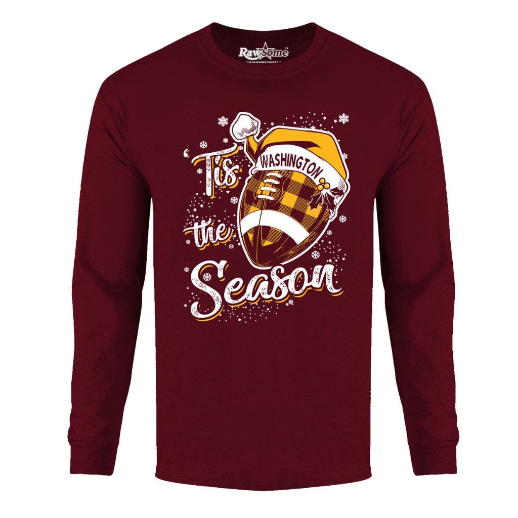 Men's 'Tis the Season' Football Team Long Sleeve Shirt - 2X-Large - Washington