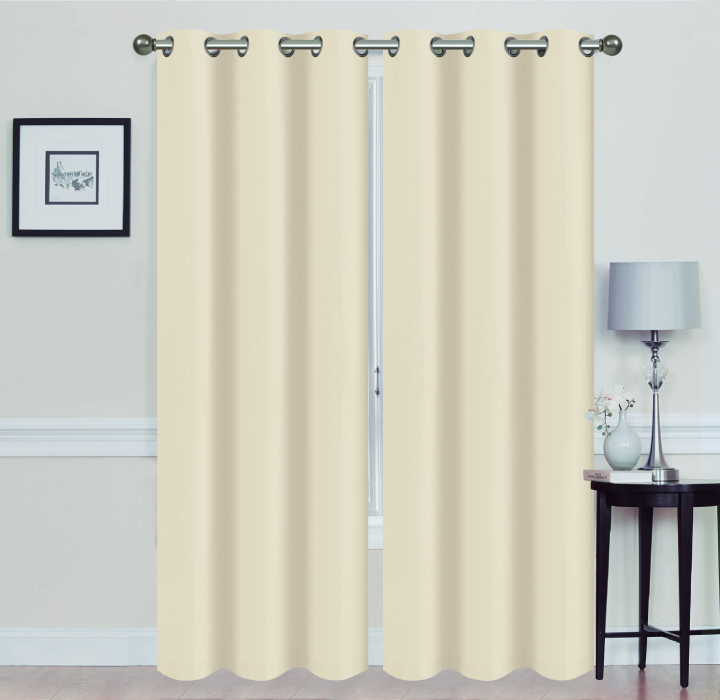 Madonna Blackout Grommet Curtain Panels (Set of 2) - 84"" IVORY