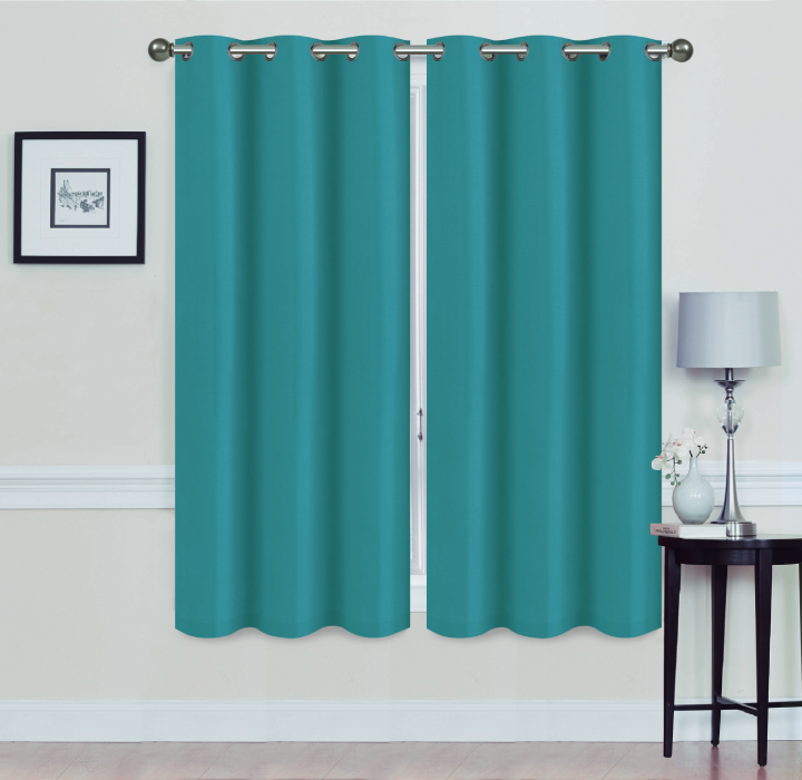 Madonna Blackout Grommet Curtain Panels (Set of 2) - 63"" TEAL