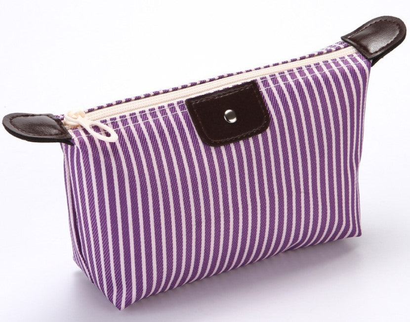 Photos - Cosmetic Bag Threaded Pear Compact Handheld Cosmetics Bag - Purple Stripe ASTPURPLESTRI