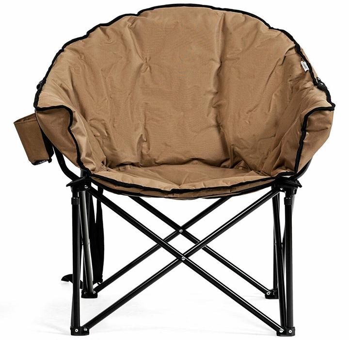 Photos - Garden Furniture Costway Folding Padded Moon Chair with Carry Bag - Brown OP70502BN 