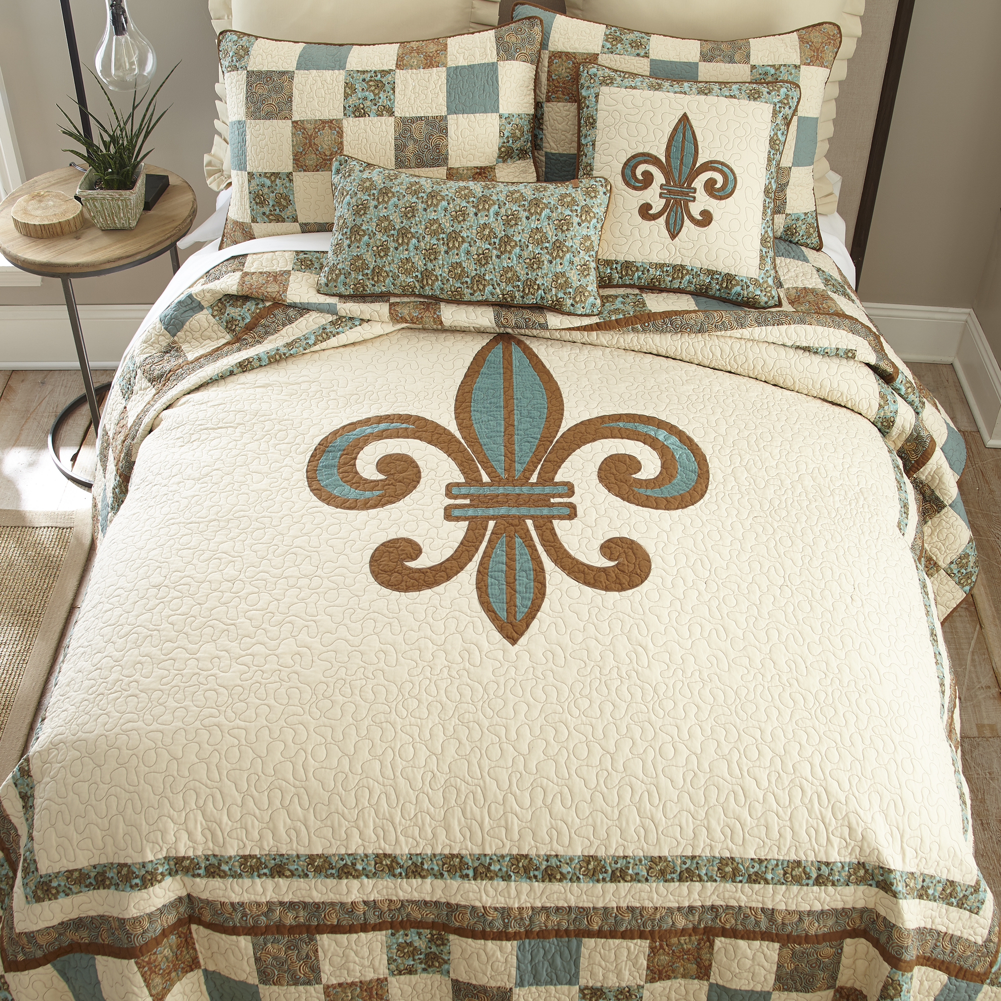 Photos - Bed Linen Donna Sharp Vintage Fleur Cotton Pieced Quilt by Donna Sharp - Twin Quilt