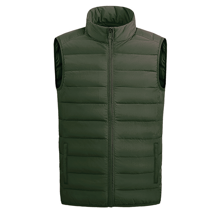 Men’s Full-Zip Lightweight Puffer Vest Jacket - Olive - Medium