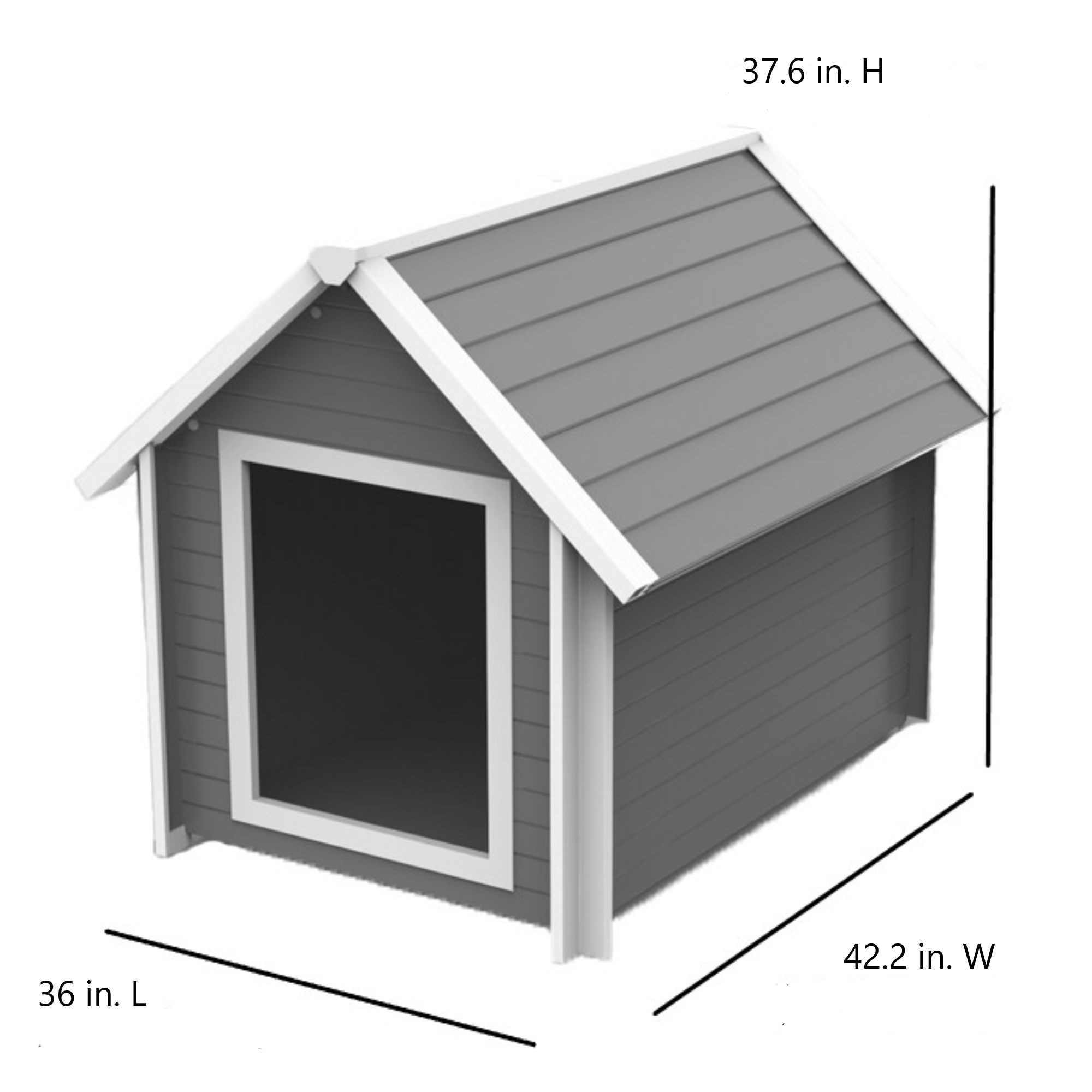Photos - Dog Kennel New Age Pet ECOFLEX® Bunk Style Dog House in Gray - X-Large ECOH105XL 