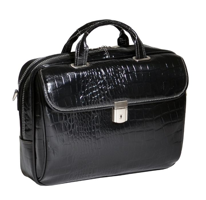 Photos - Business Briefcase Siamod Siamod Servano 13" Leather Tablet Briefcase - Black 35535