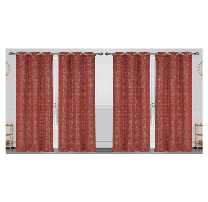 Metallic Textured 84"" Blackout Grommet Top Curtain Panels (Set of 4) - Rust
