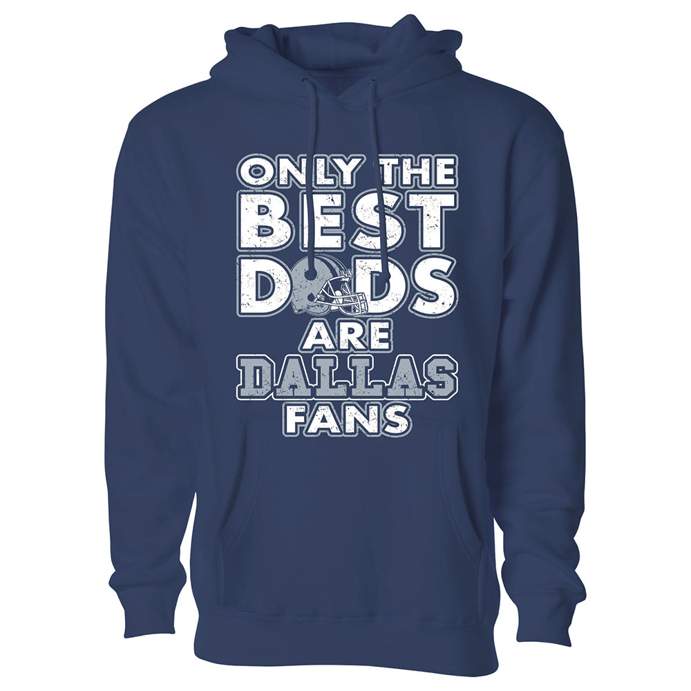 Men's Only The Best Dads Football Fan Pull Over Hoodie - Dallas - Navy / XL