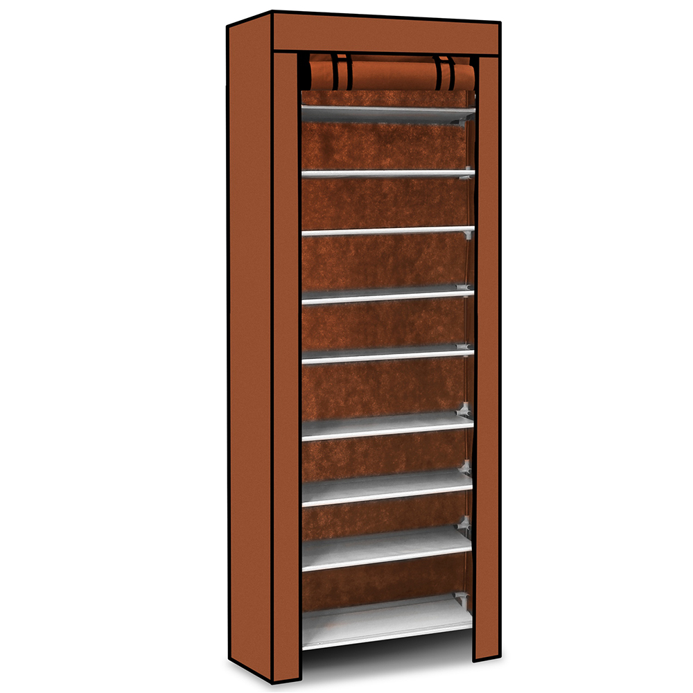 iMounTEK® 10-Tier Shoe Rack Organizer - Brown
