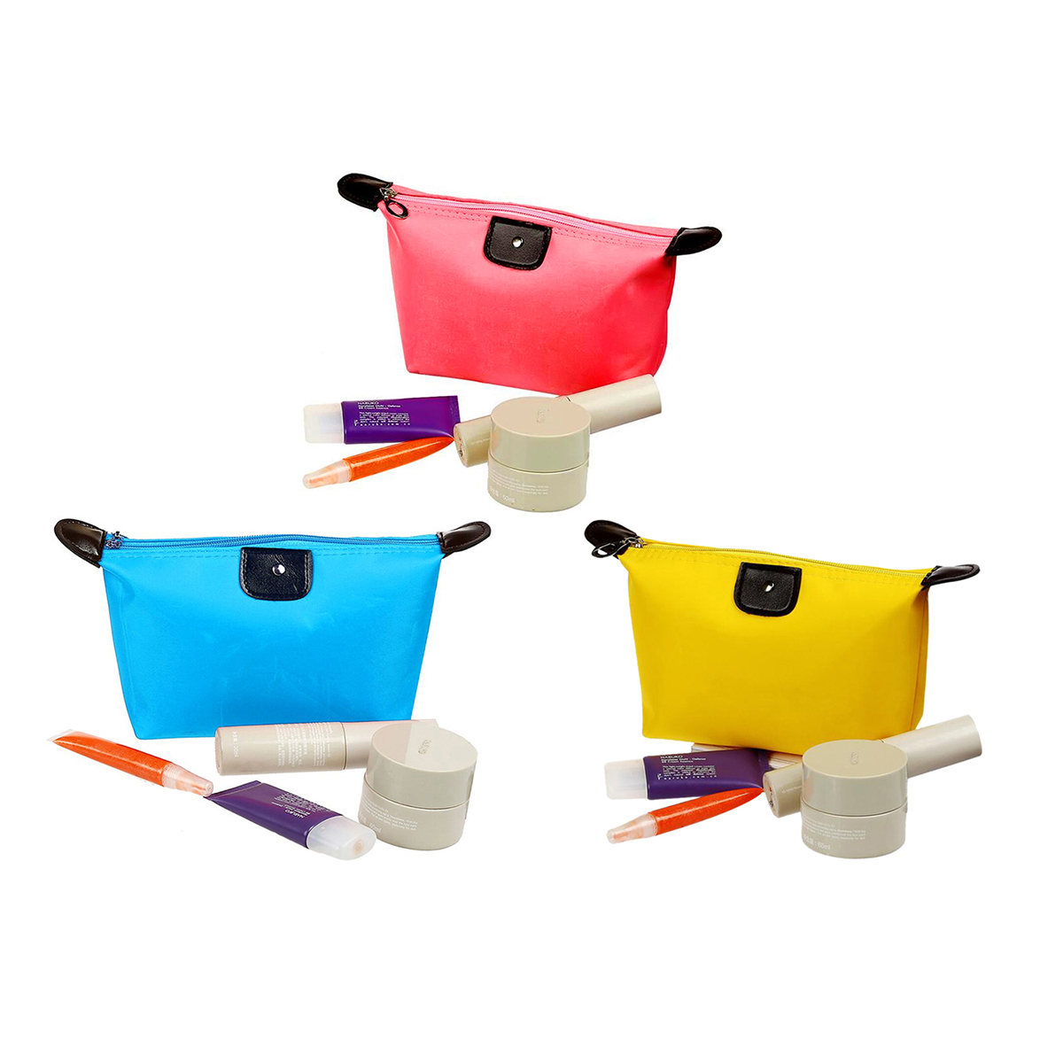 Photos - Cosmetic Bag Two Elephants Makeup Bags for Travel  - Blue/Yellow/Rose BUN-3-PARMB-BLU-YEL-ROS-840(3-Pack)