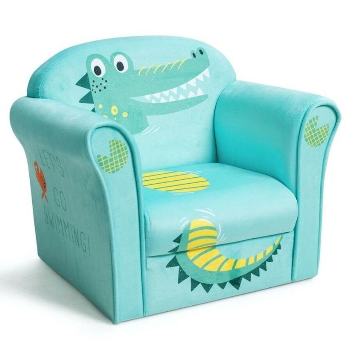Photos - Sofa Goplus Kids' Animal Print Upholstered Armchair - Crocodile HW65436
