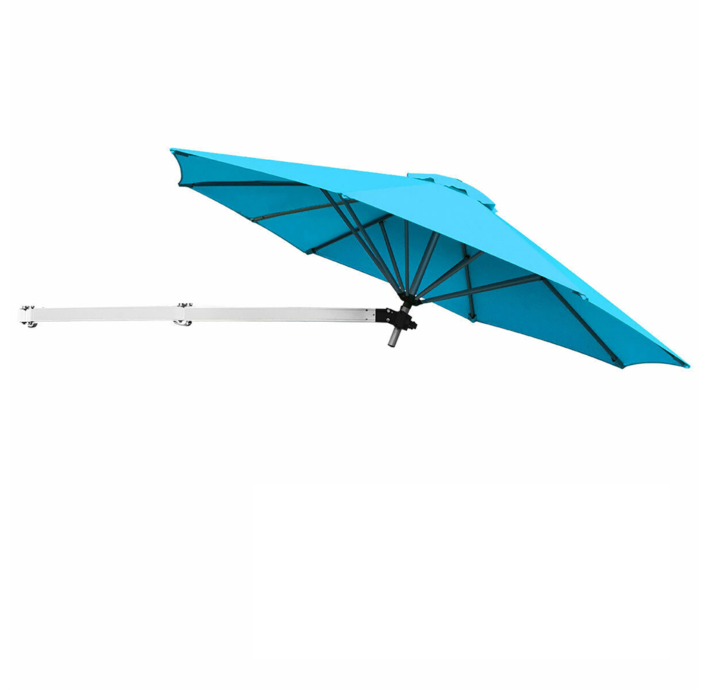 Photos - Parasol Goplus Wall-Mounted 8.5-Foot Telescopic Folding Patio Umbrella - Turquoise