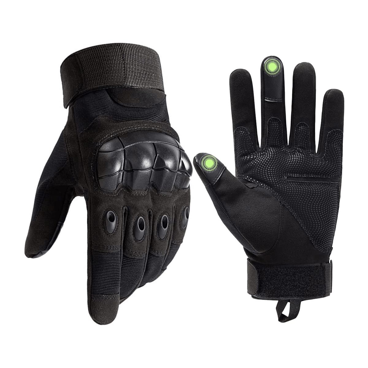 Tactical Gloves for Outdoor Sports with Touchscreen Fingertip Compatibility - Medium - Black
