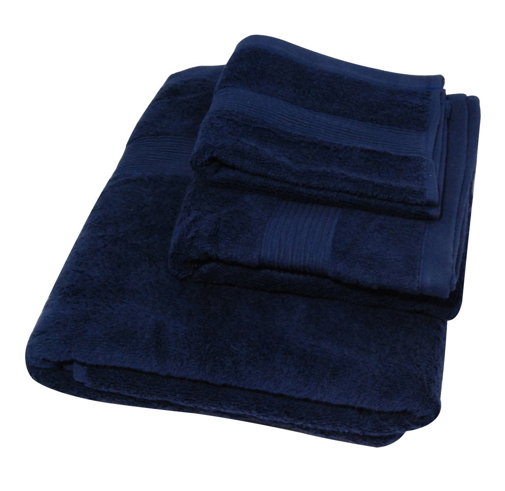 Soft Touch 3-Piece Cotton Bath Towel Set - Navy