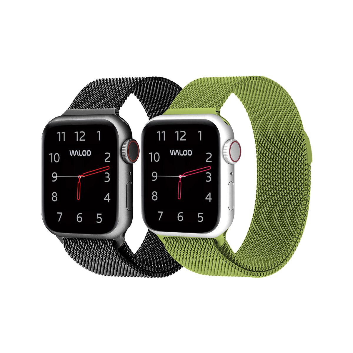 Photos - Other for Mobile Waloo Waloo® Milanese Watch Band for Apple Watch Series 1-7  - 42/(2-Pack)