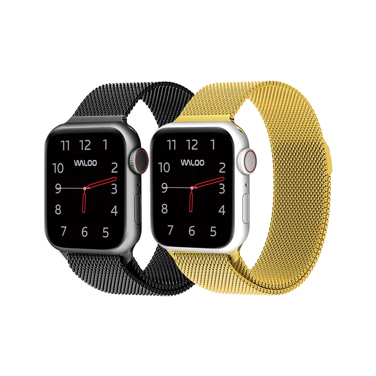 Photos - Other for Mobile Waloo Waloo® Milanese Watch Band for Apple Watch Series 1-7  - 42/(2-Pack)