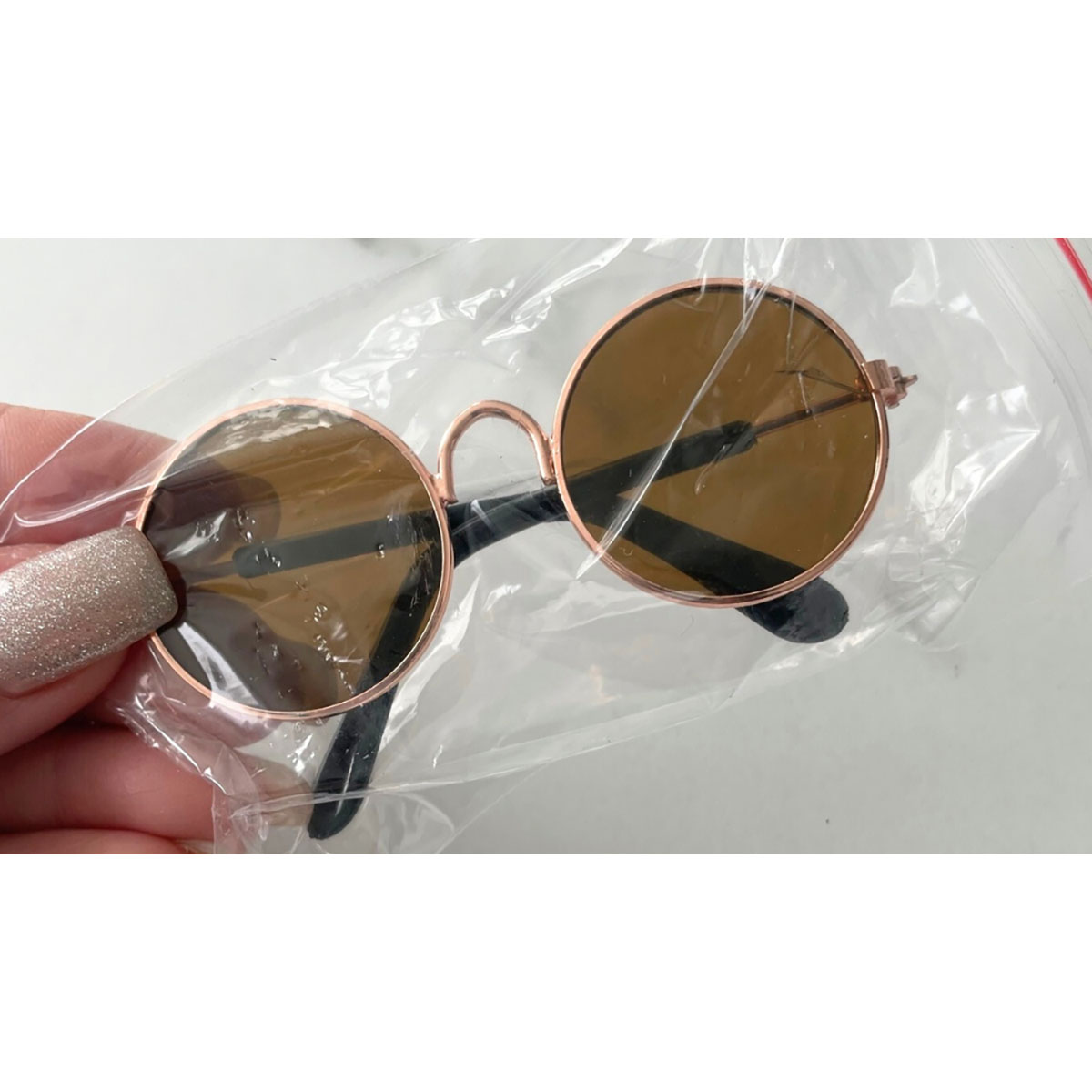 Round Pet Glasses - Brown Transparent