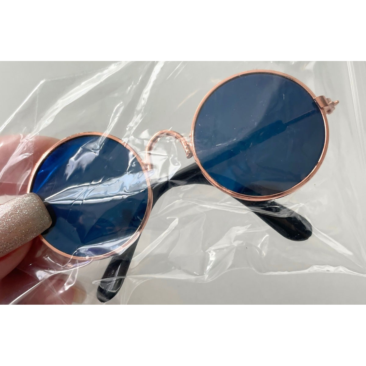 Round Pet Glasses - Dark Blue