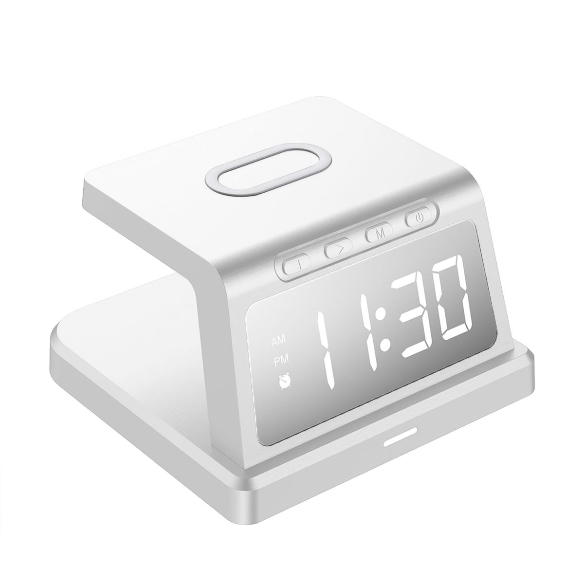 Photos - Radio / Clock Private Label Digital Clock Wireless Charger - White ZTWC046WT