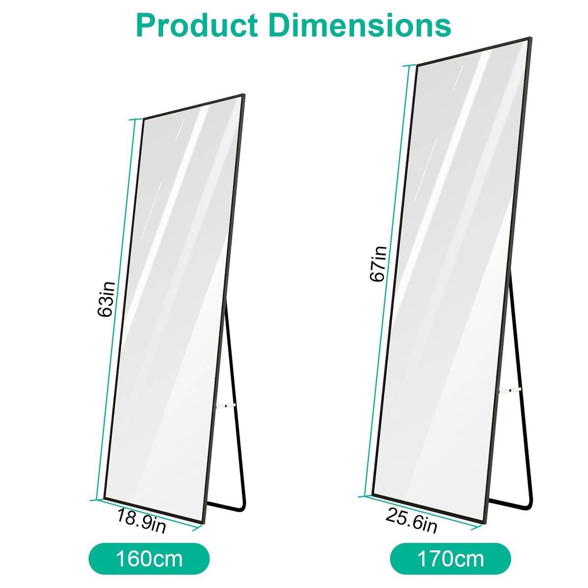 Photos - Wall Mirror New Home NewHome NewHome™ Full Body Mirror - 63 inches - White HGMIRROR(50160CMWHIT 