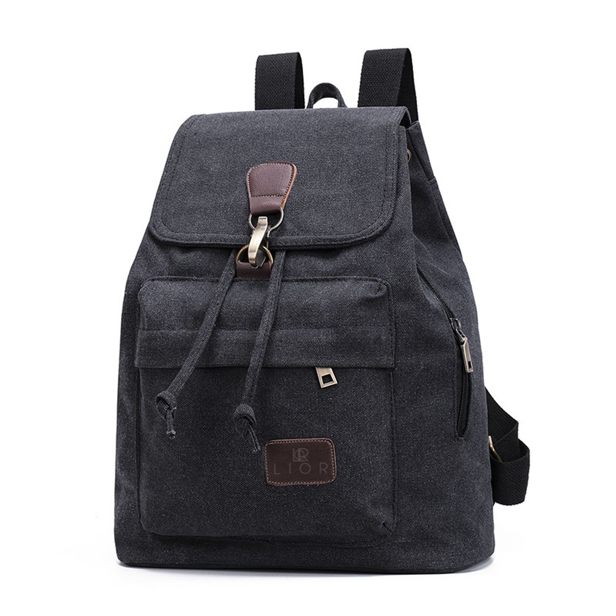 LIOR Unisex Canvas Backpack - Black