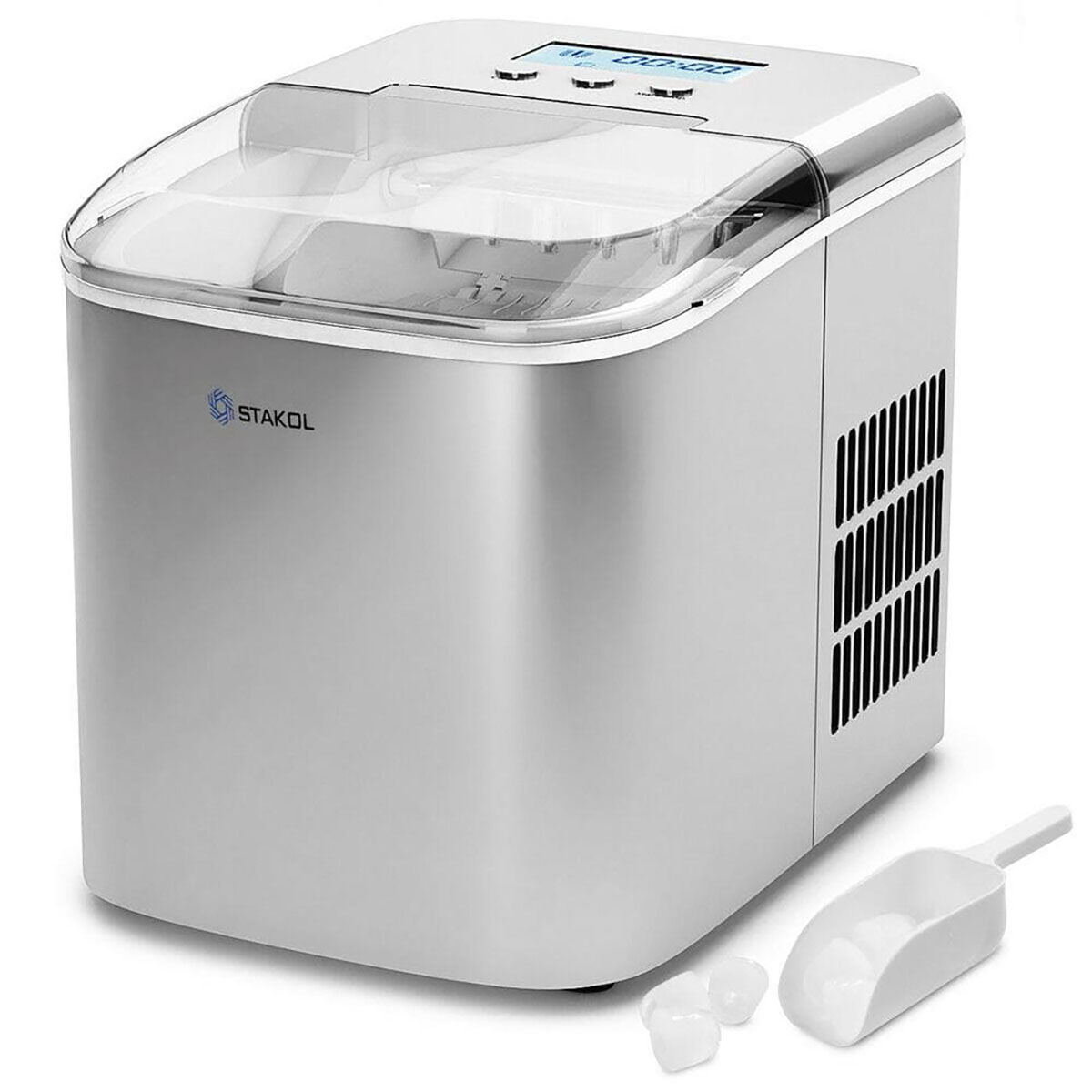 Photos - Freezer Stakol 26-Pound Countertop LCD Ice Maker with Ice Scoop - Silver EP23840
