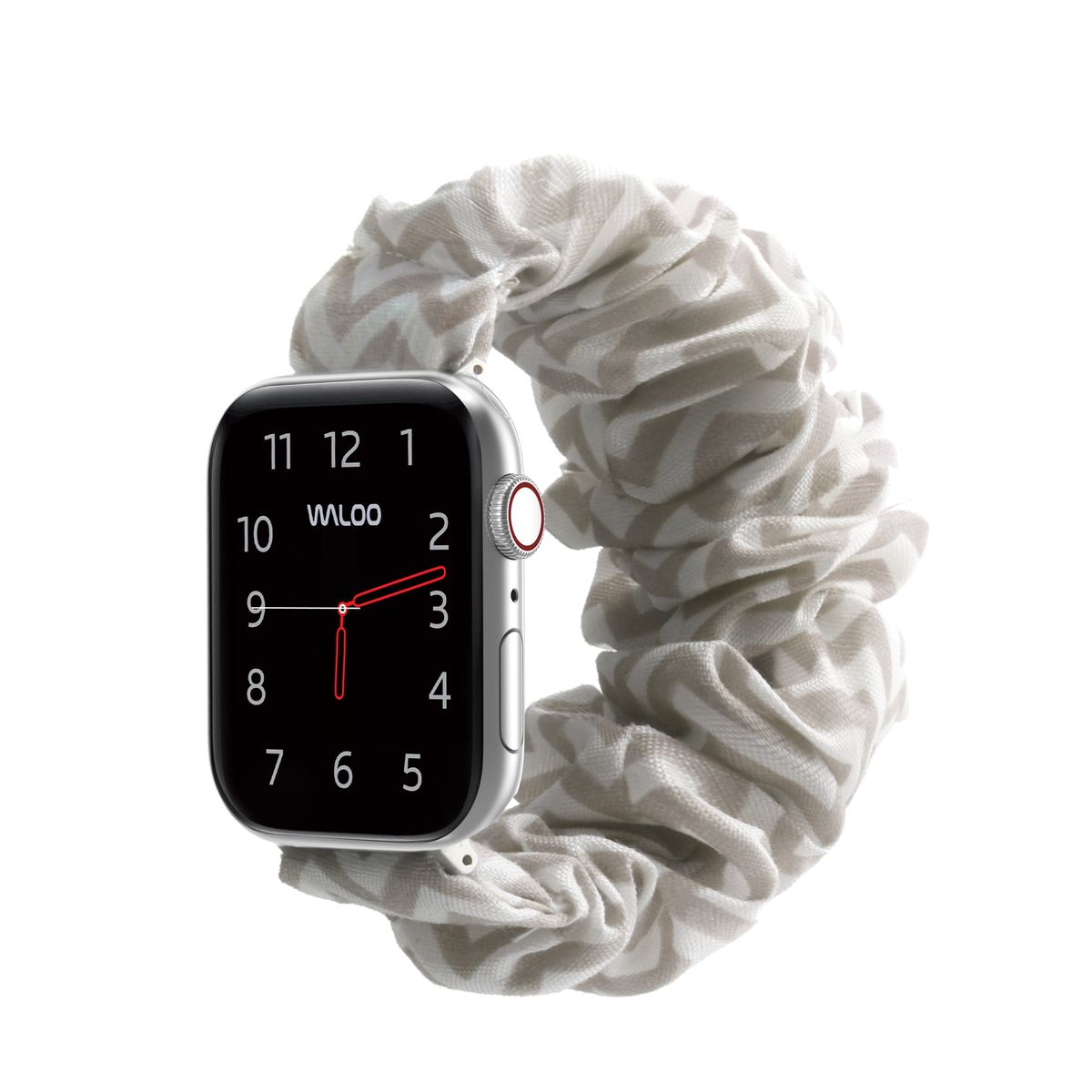 Waloo Elastic Scrunchie Band for Apple Watch Series 1-9 - 38/40/41mm / Zig Zag Gray