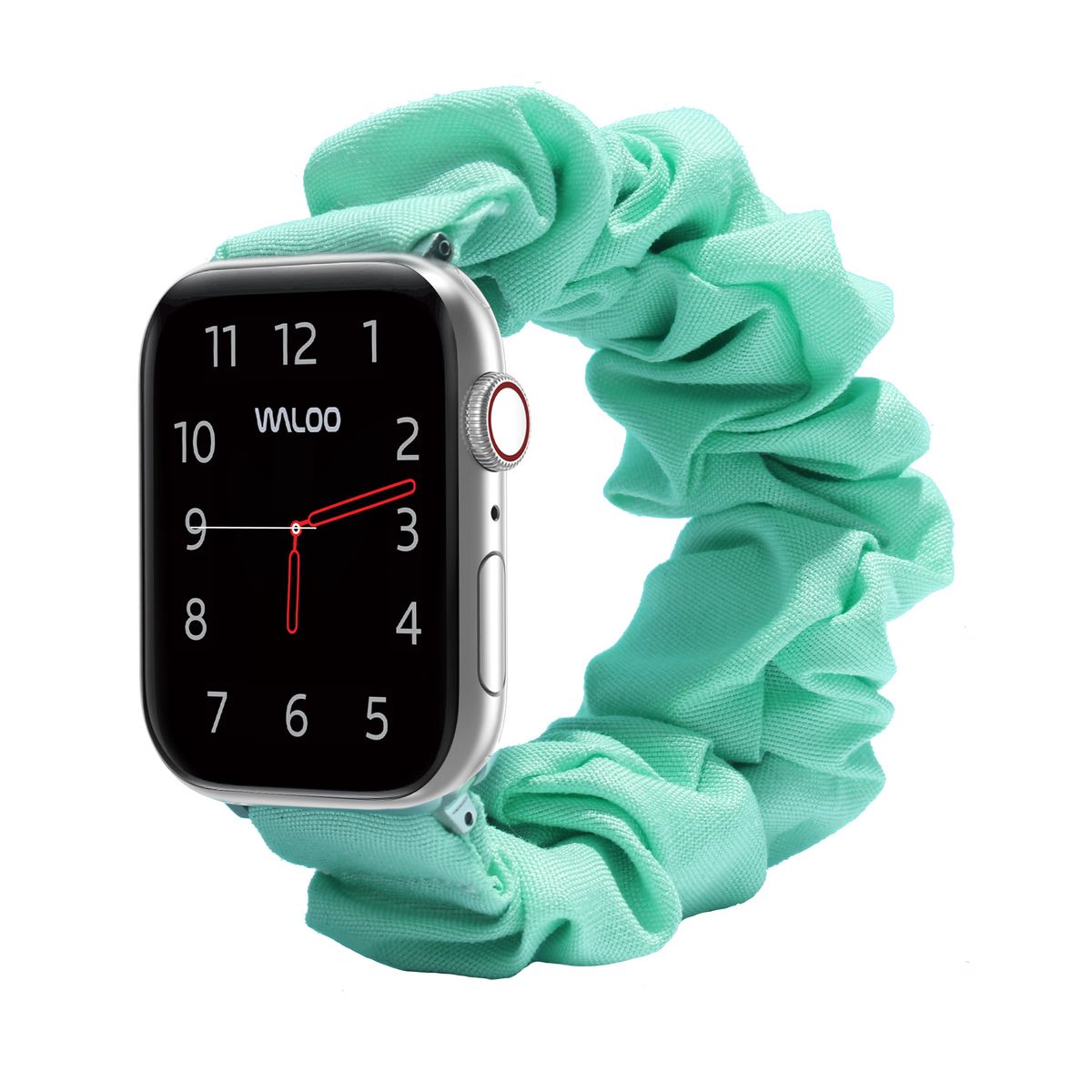 Waloo Elastic Scrunchie Band for Apple Watch Series 1-9 - 42/44/45mm / Aqua