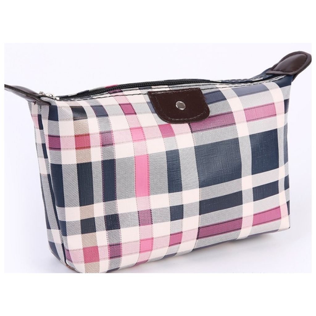 Photos - Cosmetic Bag Threaded Pear Compact Everything Bag - Buy 2 Get 1 Free - Plaid ASTPLAID