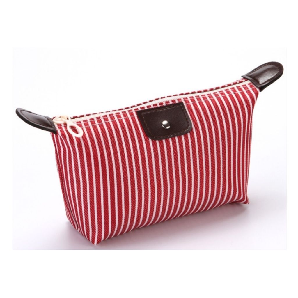 Photos - Cosmetic Bag Threaded Pear Compact Everything Bag - Buy 2 Get 1 Free - Red Stripes ASTR