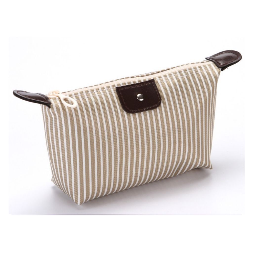 Photos - Cosmetic Bag Threaded Pear Compact Everything Bag - Buy 2 Get 1 Free - Cream Stripes AS