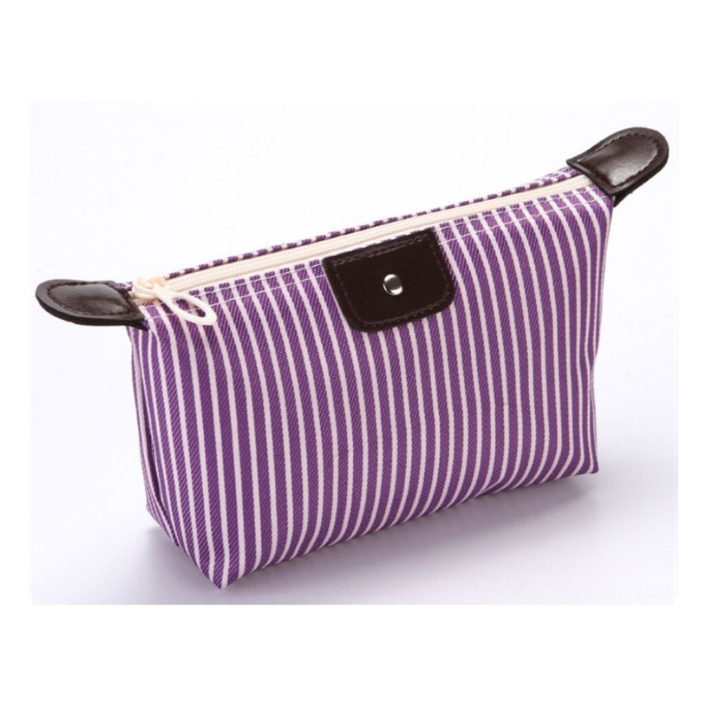 Photos - Cosmetic Bag Threaded Pear Compact Everything Bag - Buy 2 Get 1 Free - Purple Stripes A