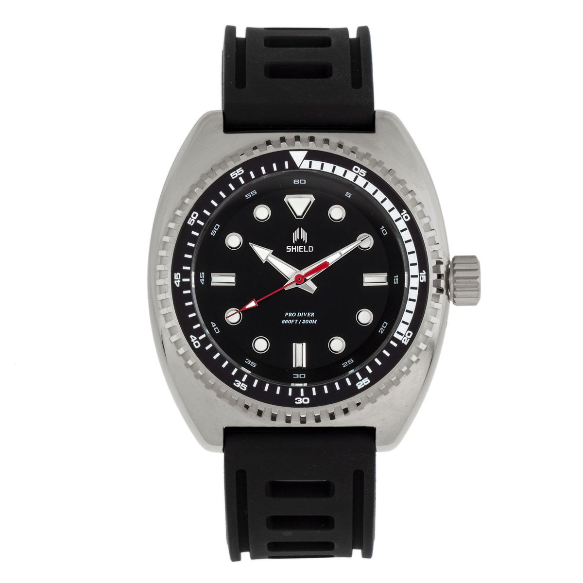 Photos - Wrist Watch Shield ™ Dreyer Men's Diver Strap Watch - Silver/Black SLDSH107-2 