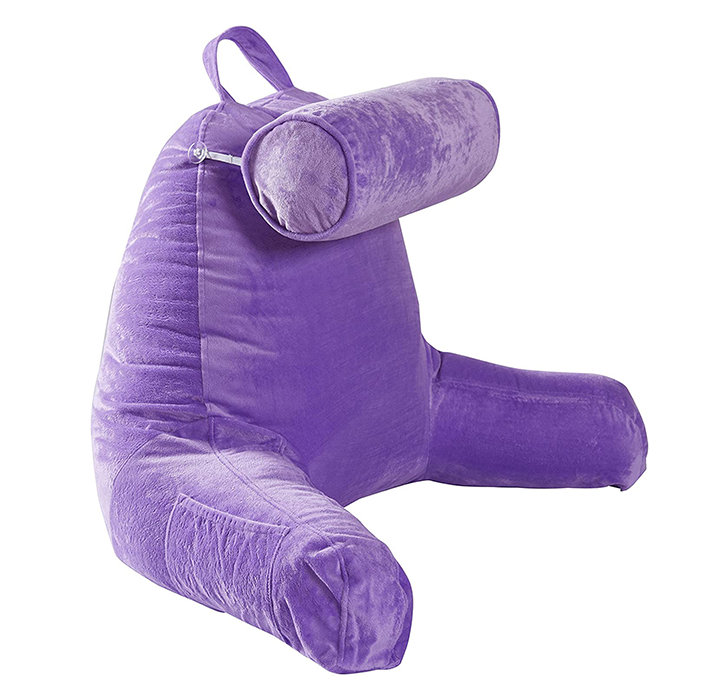 Photos - Other Decoration Private Label Backrest TV & Reading Pillow with Detachable Neck Bolster - Purple CC-HFTVPLXL-PUR