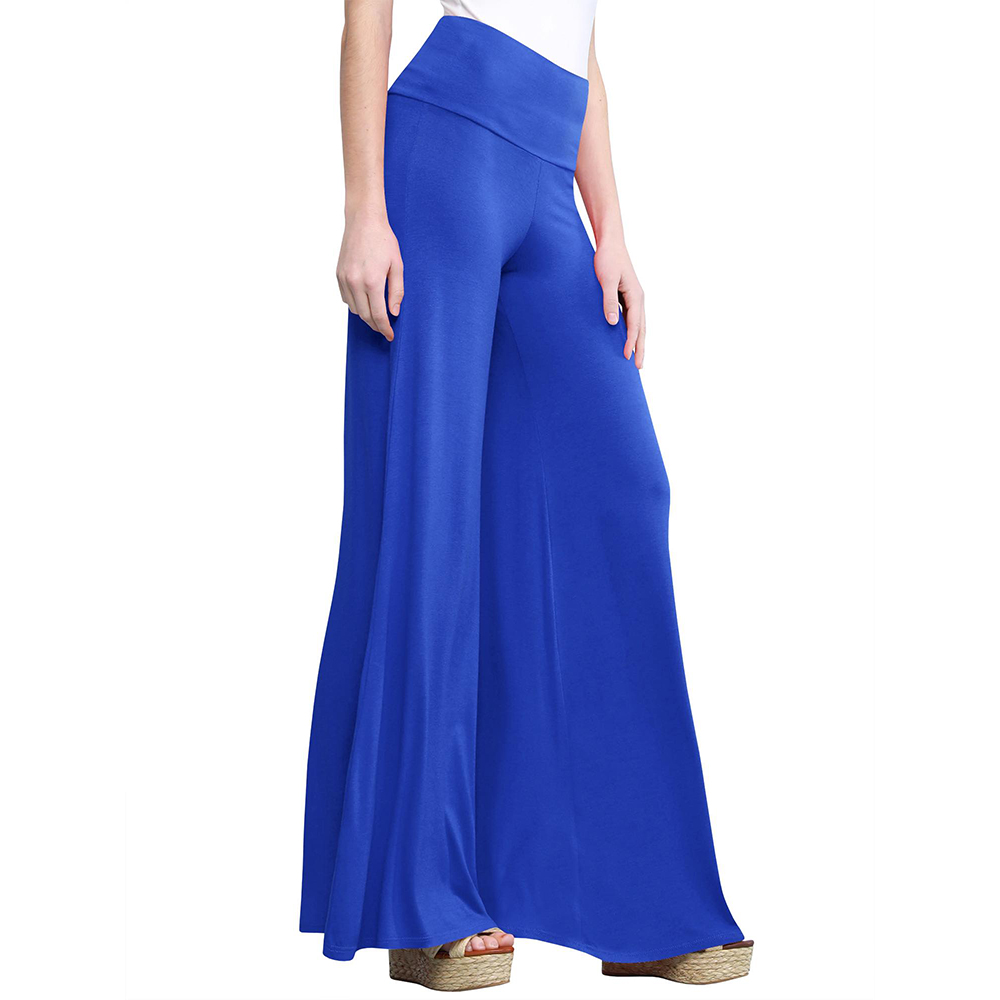 Women's Casual Comfy Wide Leg Palazzo Lounge Pants - Cobalt Blue - 2XL