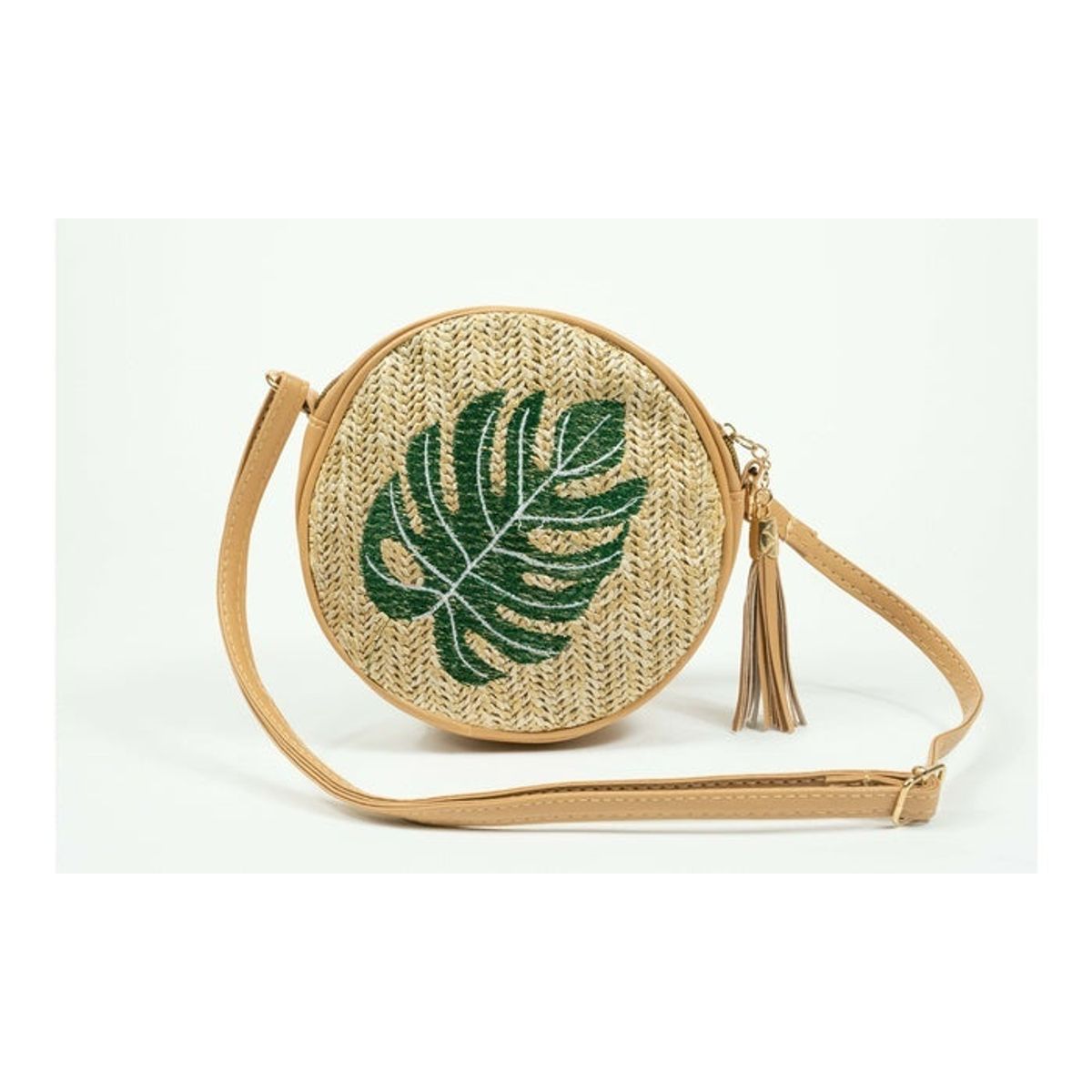 Women's Bamboo Crossbody Purse   - Leaf