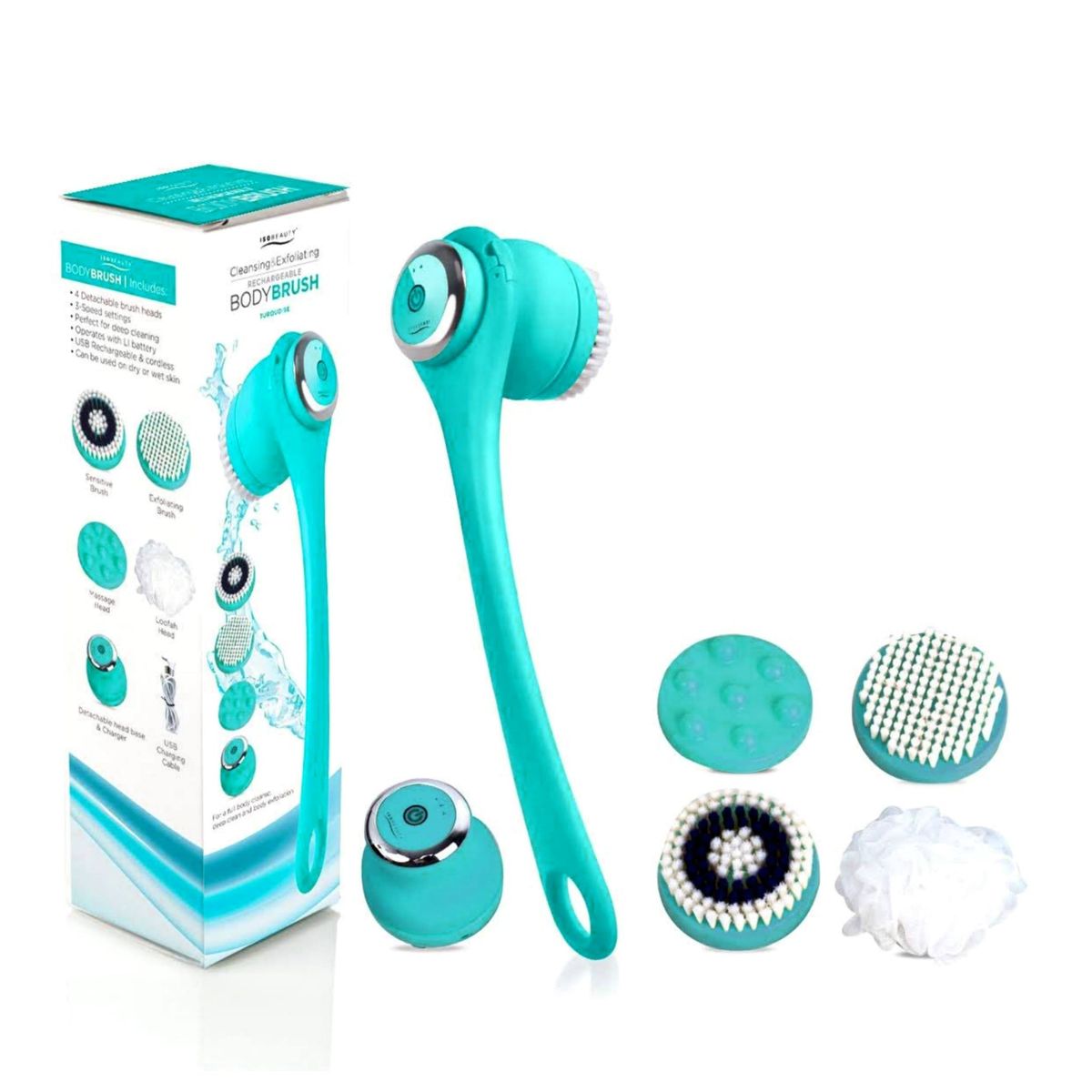 ISO Beauty™ Cleansing & Exfoliating Body Brushes - Turquoise