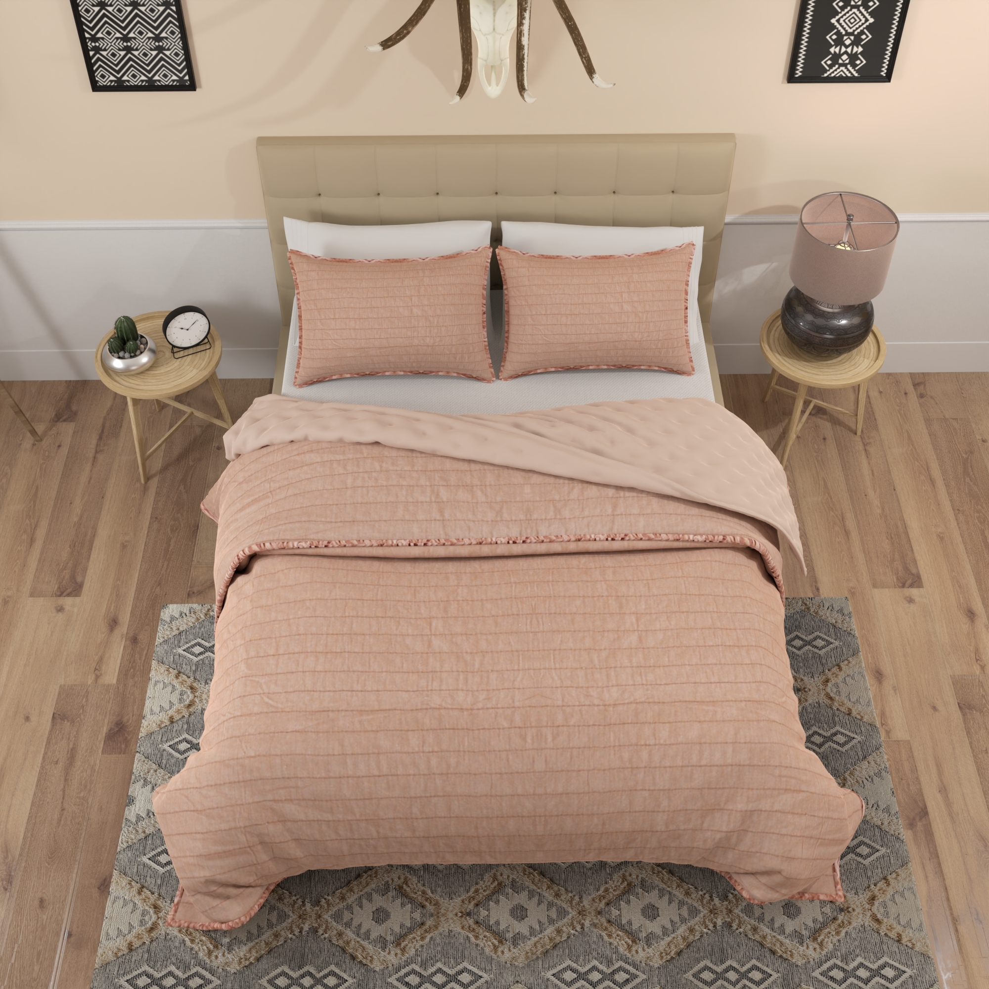 Photos - Bed Linen Donna Sharp Donna Sharp® 3-Piece Delano Quilt Set - Delano Queen Blush 3pc Bedding Set Y00722