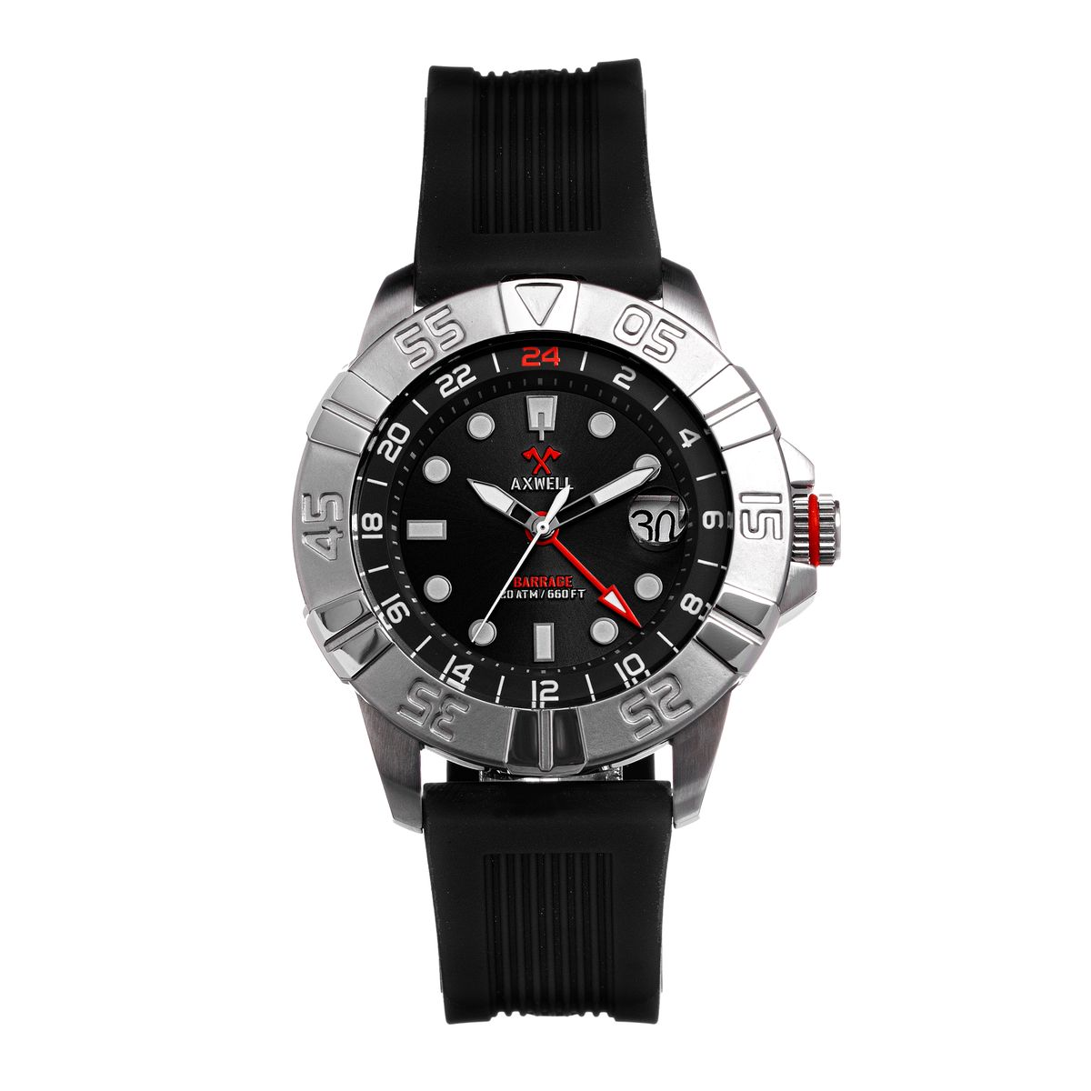 Photos - Wrist Watch Axwell Axwell™ Barrage Strap Watch with Date - Black AXWAW100-1