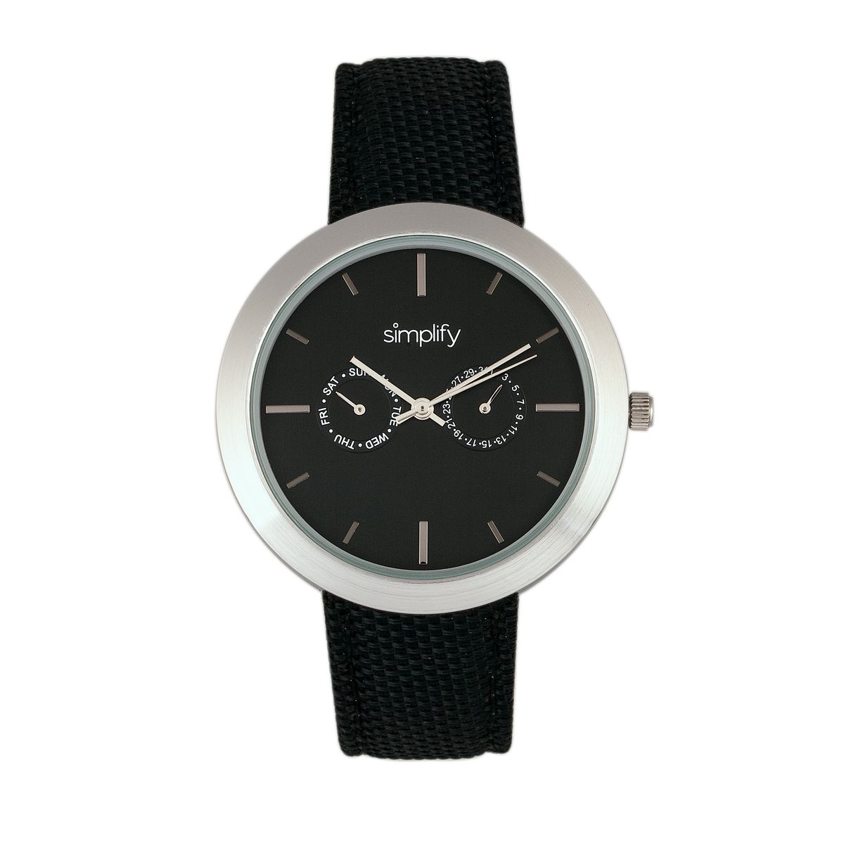 Photos - Wrist Watch Simplify Simplify The 6100 Canvas-Overlaid Strap Watch - Black SIM6101