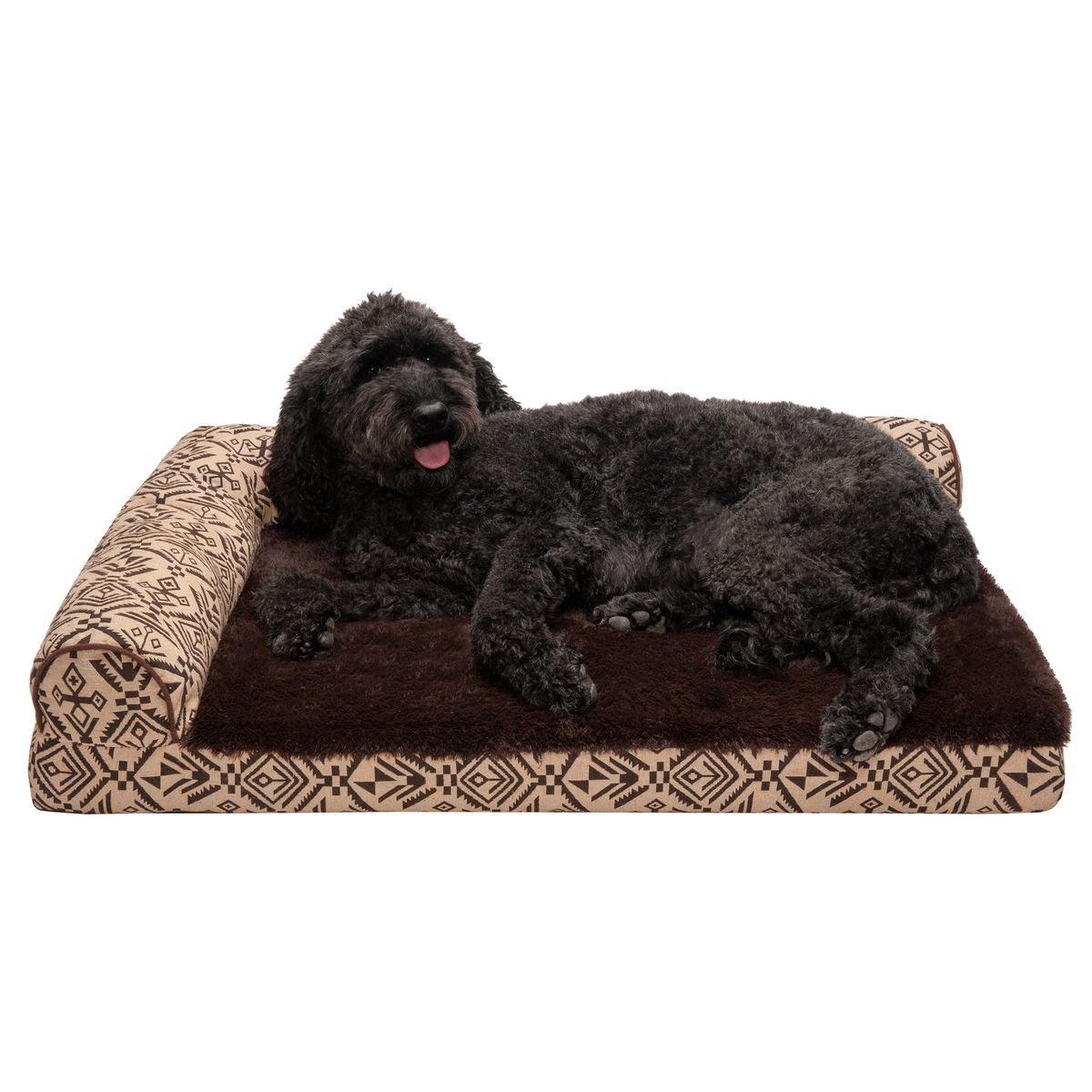 Photos - Bed & Furniture Furhaven Pet Products Deluxe Southwest Chaise Lounge Dog Bed - Memory Foam