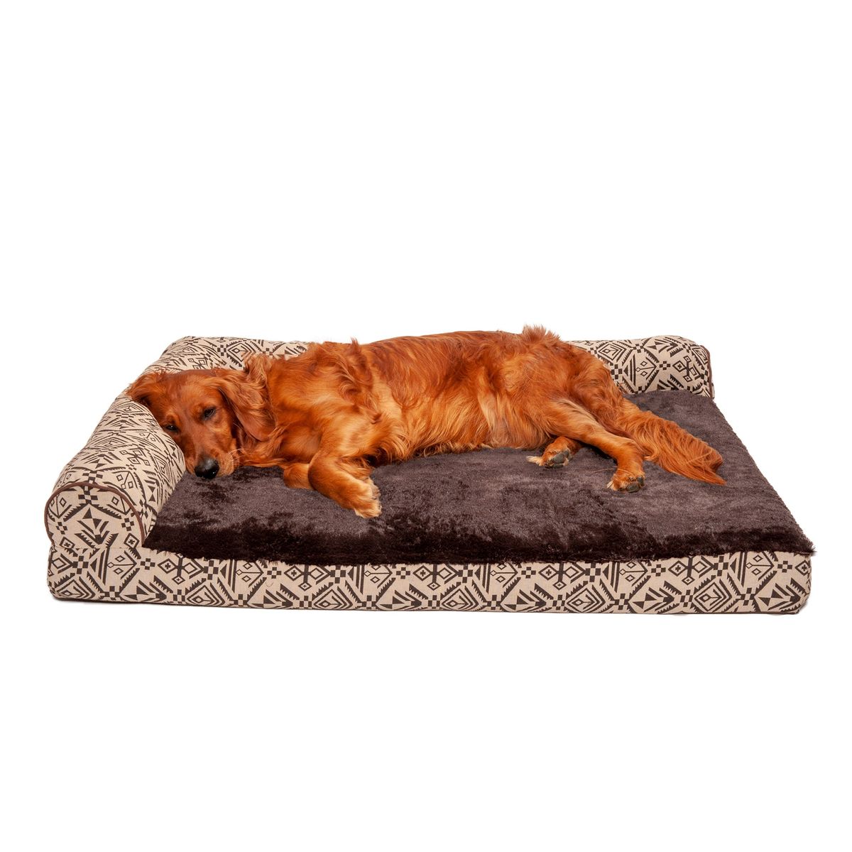 Photos - Dog Bed / Basket Furhaven Pet Products Deluxe Southwest Chaise Lounge Dog Bed - Cooling Gel