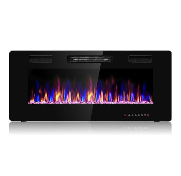 Photos - Electric Fireplace Costway Ultra Thin Wall Mounted or Recessed  - 42-inch E 