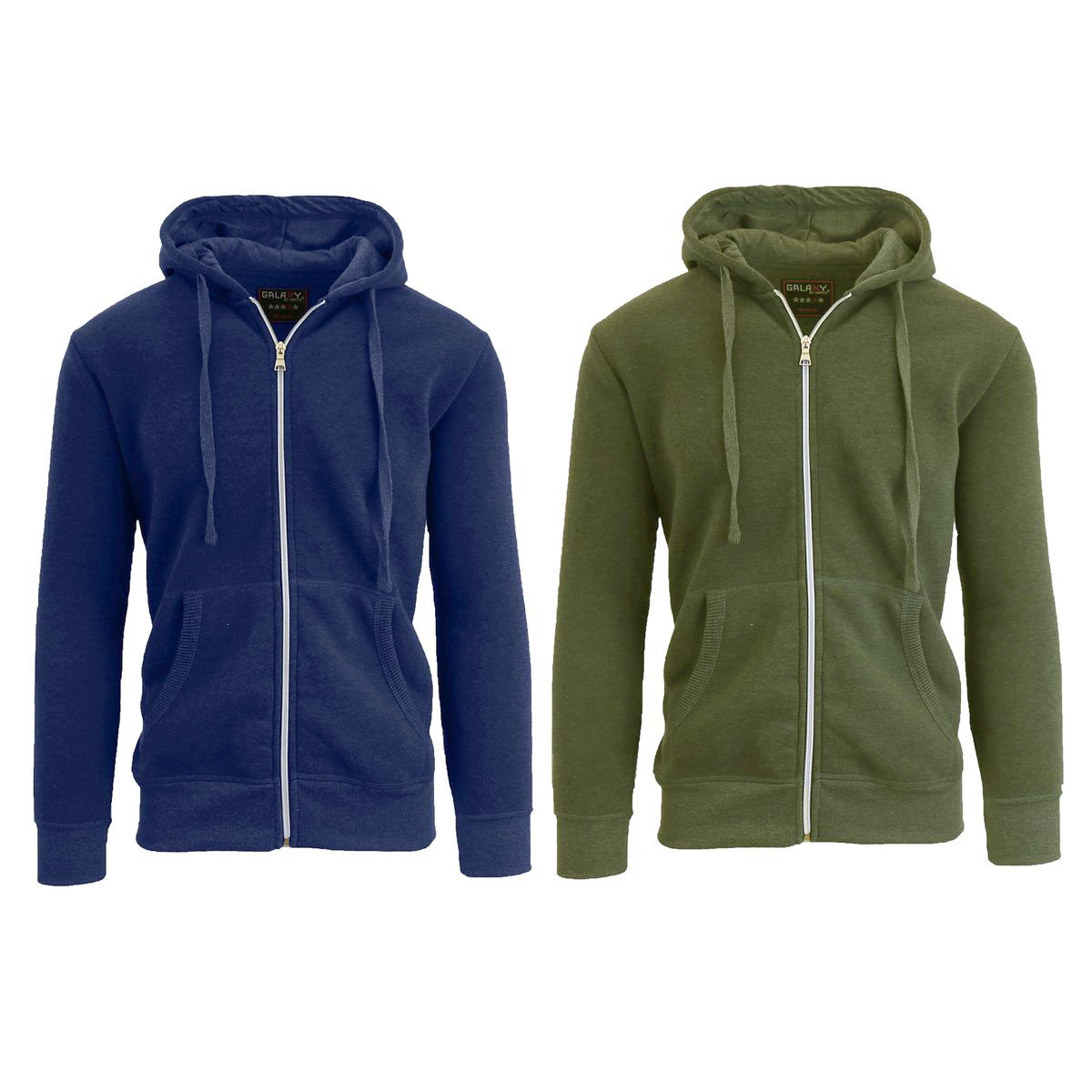 Men's  Heavyweight Pullover Fleece-Lined Hoodie (2-Pack) - MFH-500-NV-OL/XL