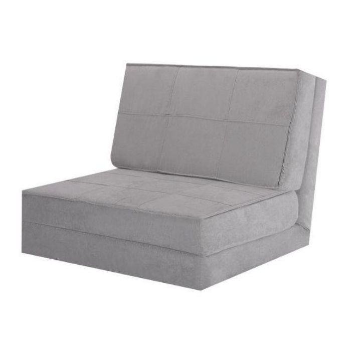 Photos - Sofa Costway Flip Out Convertible Sleeper Chair - Grey HW52445GR-UNTIL 