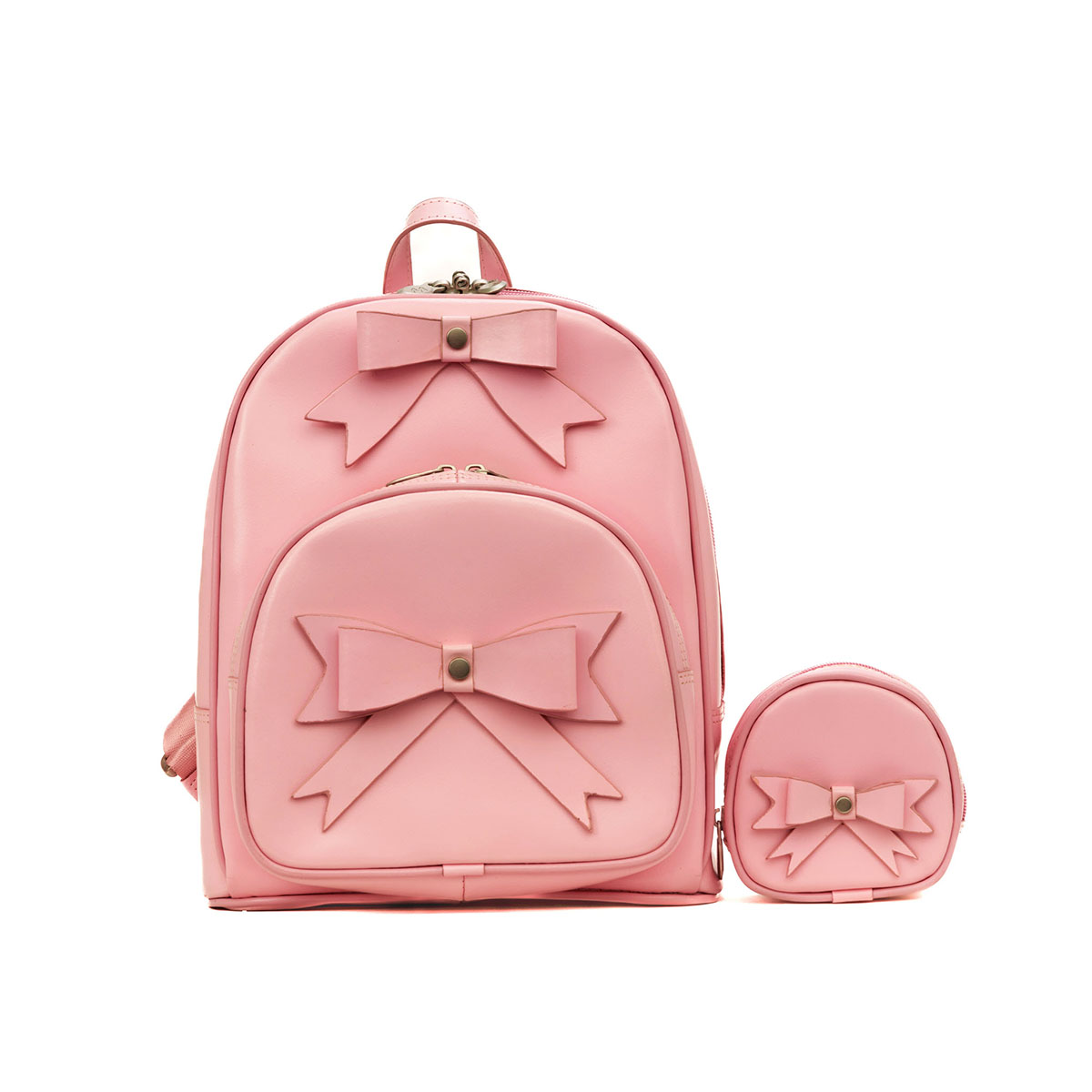 McKleinUSA® Arches Leather Mini Backpack with Bow - ARCHES Leather Bow Backpack Pink