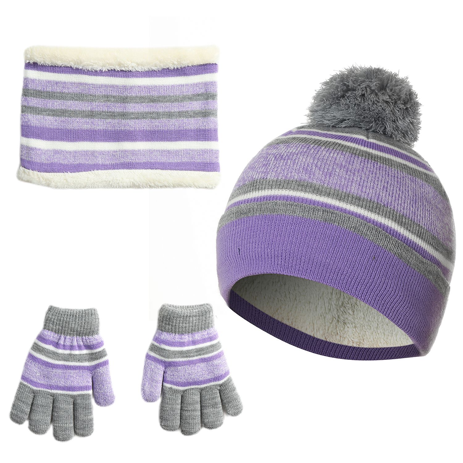 N'Polar™ Kids' Knitted Hat, Scarf, and Gloves - NPolar Kids Knitted Hat Scarf Gloves PRP