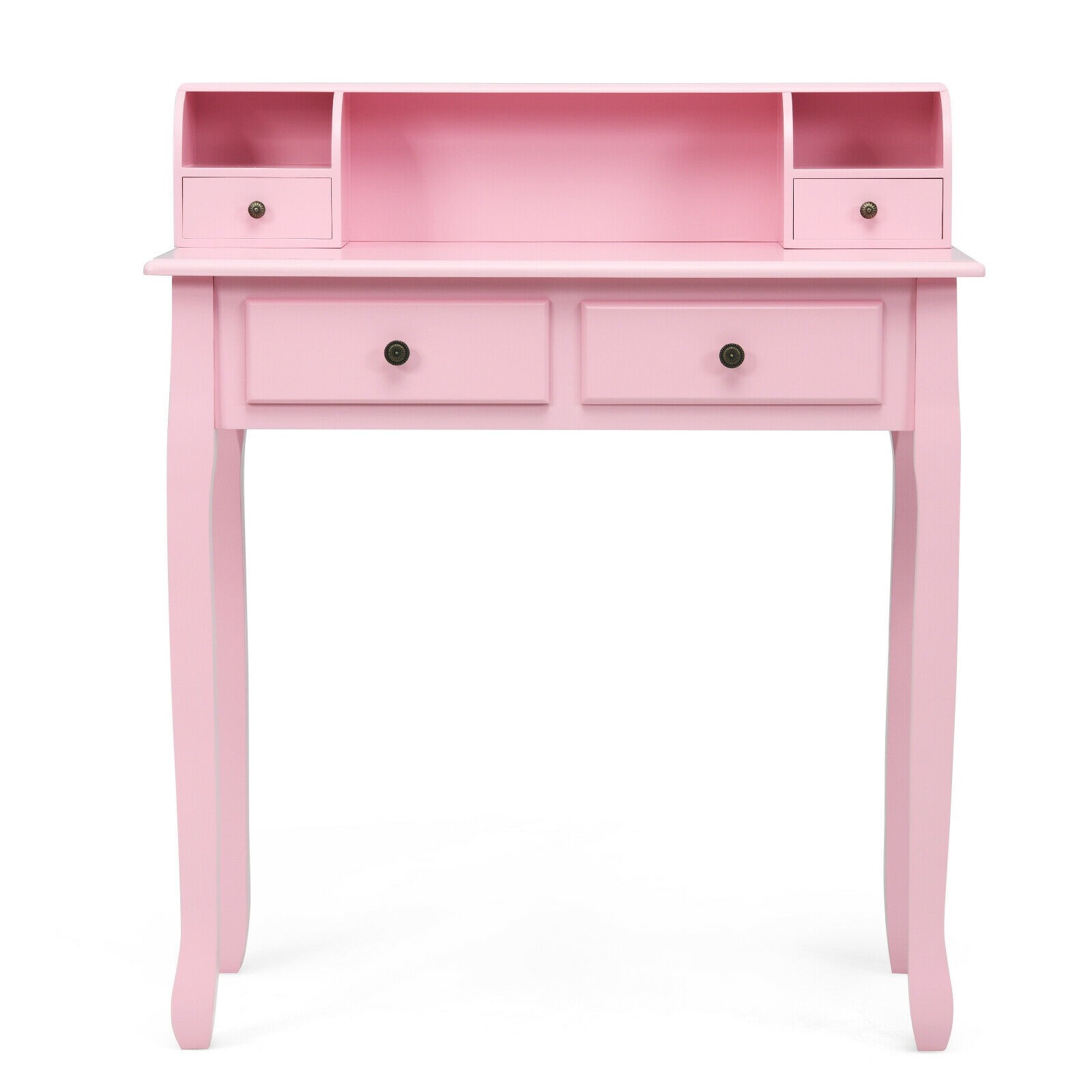 Photos - Office Desk Costway Mission Home Computer Desk with Removable Organizer - Pink HW66128 