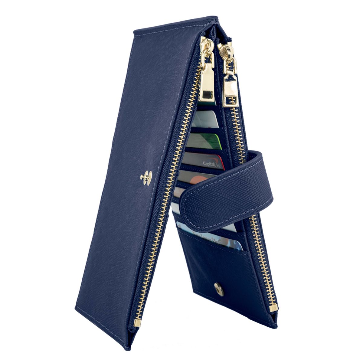 RFID Blocking Multi Card Wallet with Vaccination Card Slot - Navy